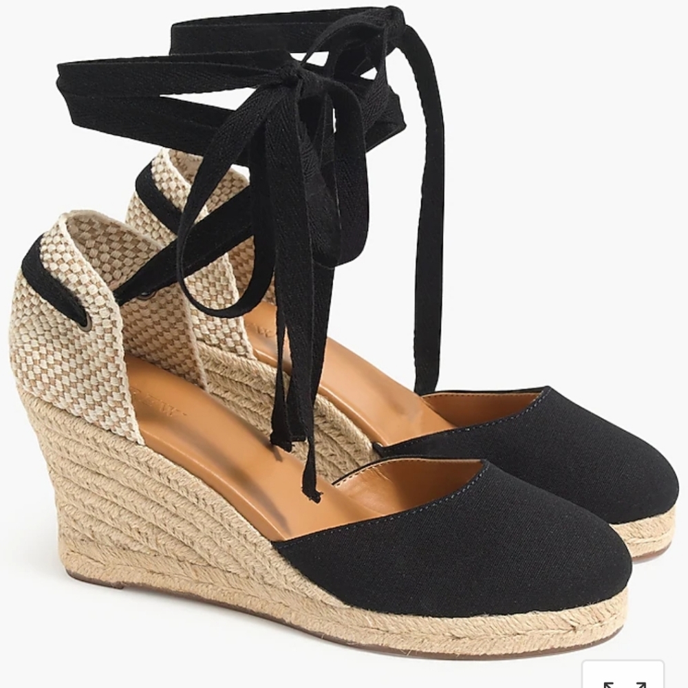 J. Crew Factory Ankle Tie Espadrille Wedge Sandals